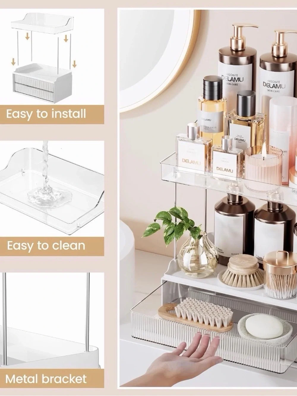 Delamu Drawer Type Multi-Layer Storage Rack - Clear